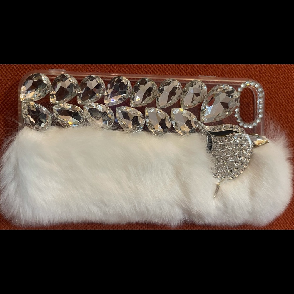Diamond top soft Rabbit Fur IPhone 8 New